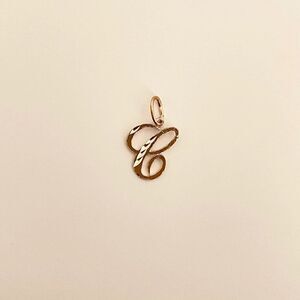 14k Real Gold Initial "C" Pendant | Charm- Real 14k Gold Letter "C" Pendant